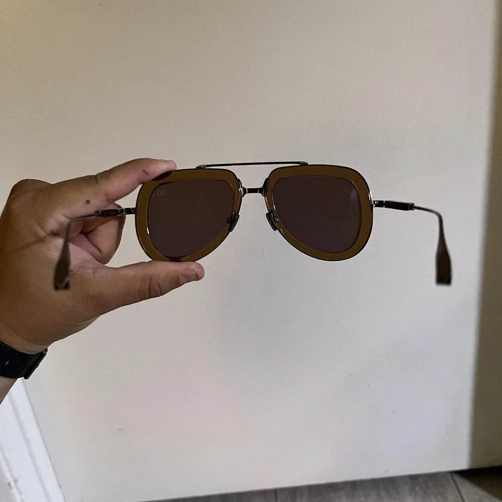 Valentino V-LSTORY Sunglasses Womens Brown Aviator VLS-129D-50 Tinted Eyewear